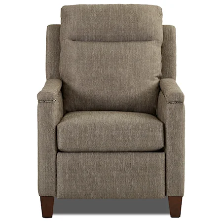 Power High Leg Recliner with Nailhead Trim and USB Charging Port